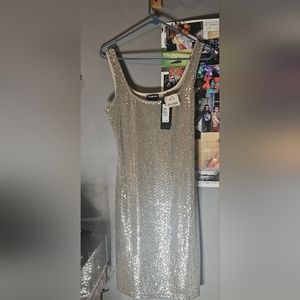 Bebe Champaign Sparkle Dress